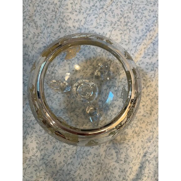 Viking Glass 3 Footed Flowerlite Silver City Poppy Overlay MCM Glass Frog - Picture 5 of 16